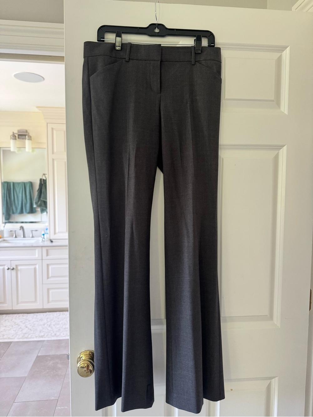 Theory Charcoal Gray Boot-Cut Dress Pants